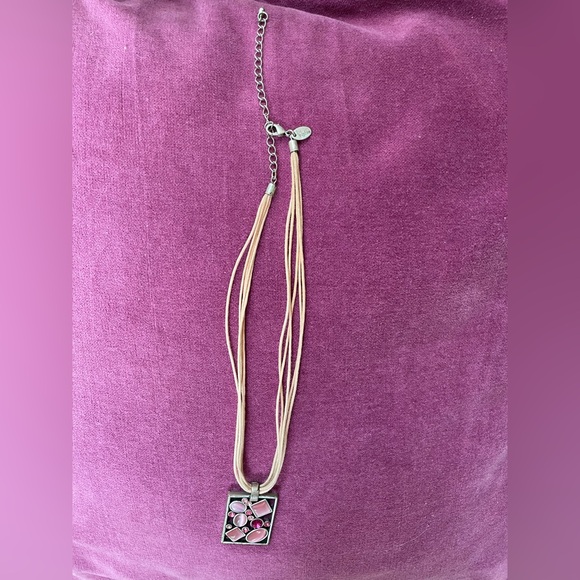 Lia Sophia Pink and Silver Necklace - Picture 3 of 3